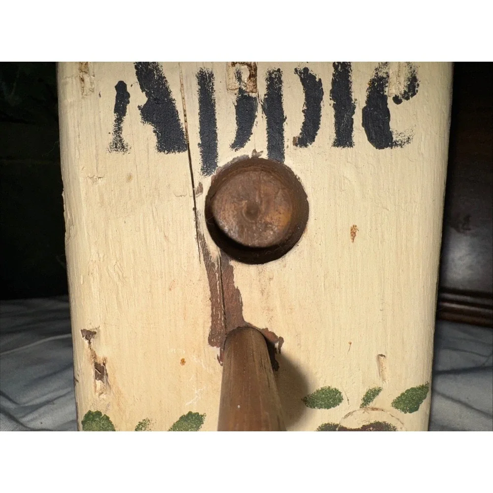 Decorative Wooden Bird House Green Color Features Squares Colors, Apple On Top‎